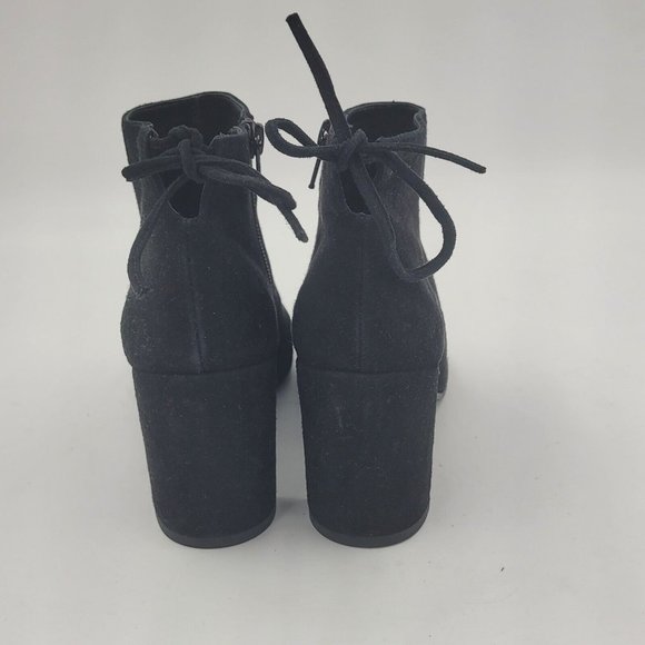 Stuart Weitzman " Lofty " Black Suede Side Zip Back Tie Ankle Bootie NWOB S 6 - Picture 5 of 12